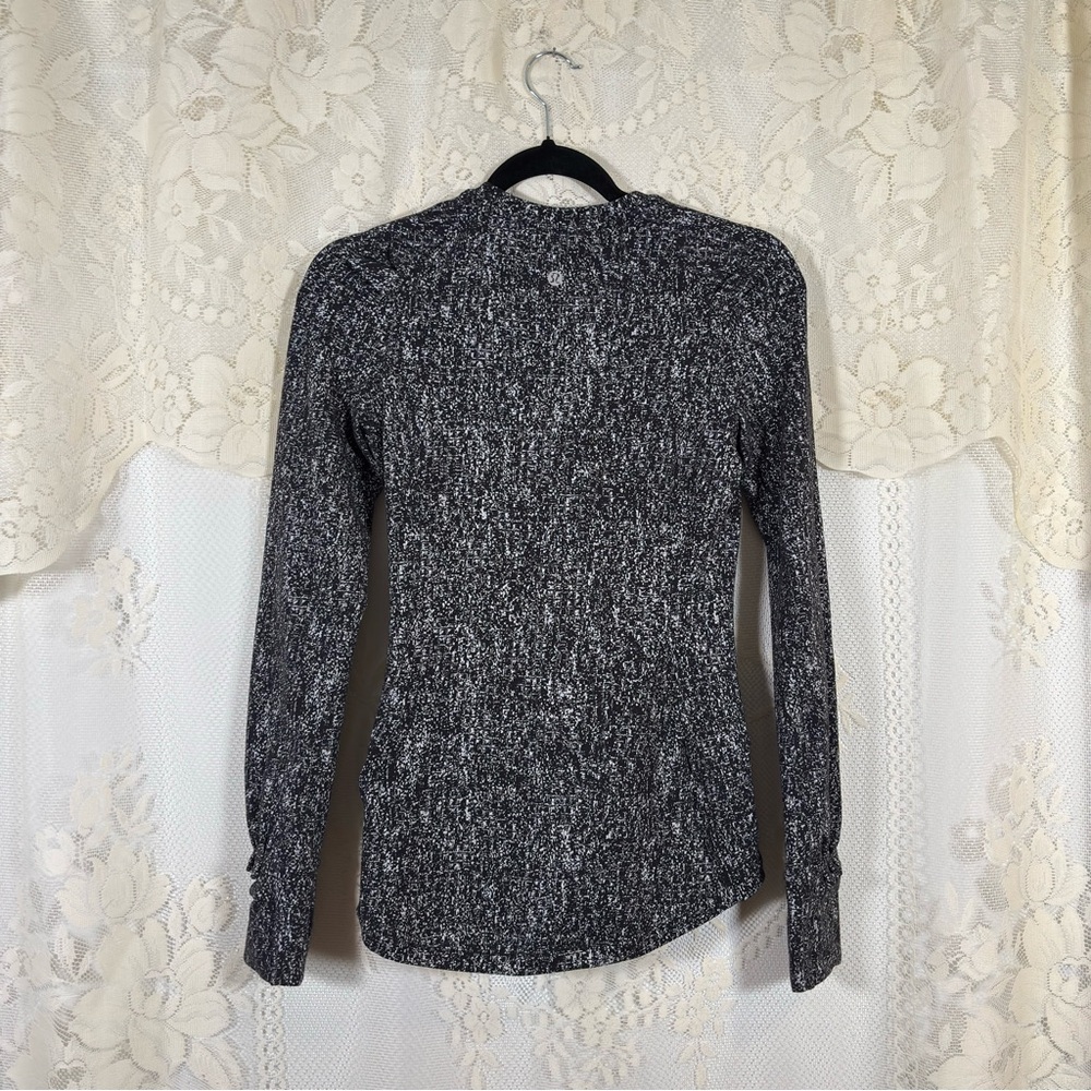 Lululemon Extra Mile Long Sleeve Running Luon Suited Jacquard Black White Size 4 - Picture 13 of 14